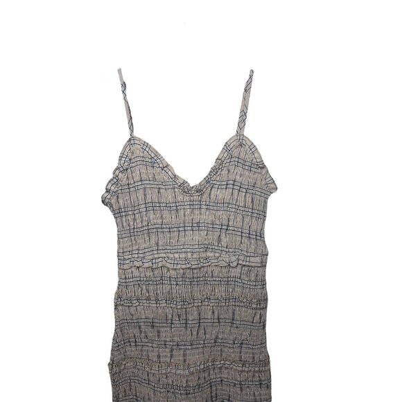 Lulus Out and About Blush Plaid Smocked Ruffled Mini Dress Size small - Picture 10 of 13